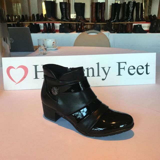 heavenly feet black patent boots