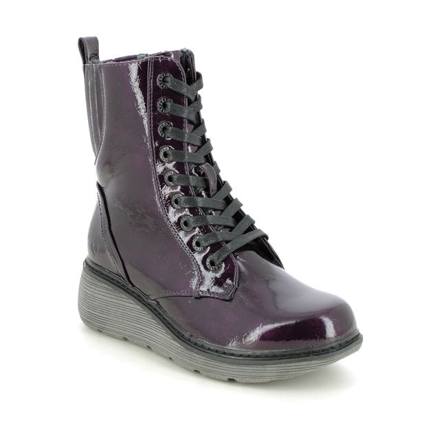 Heavenly Feet Festival Wedge Purple Womens Lace Up Boots 3006-94