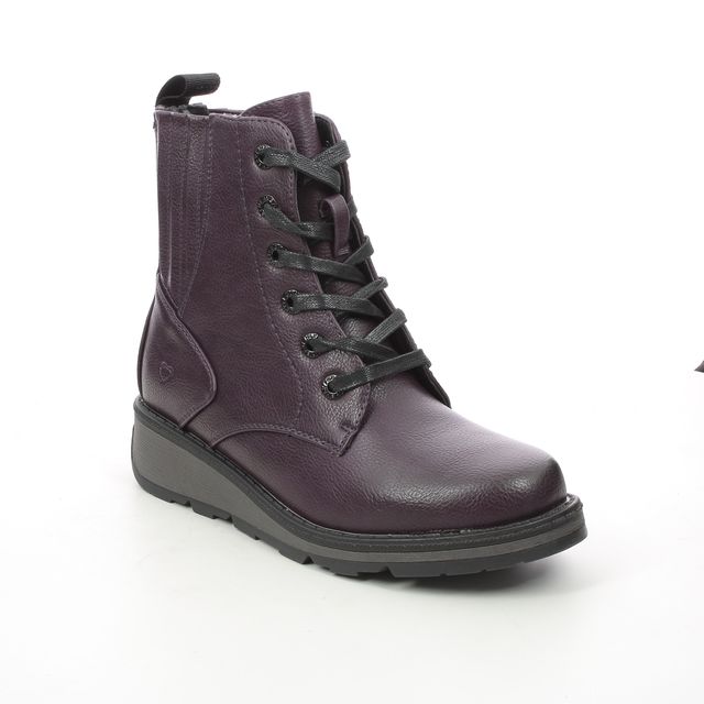 Heavenly Feet Journey Purple Womens Lace Up Boots 1510-88