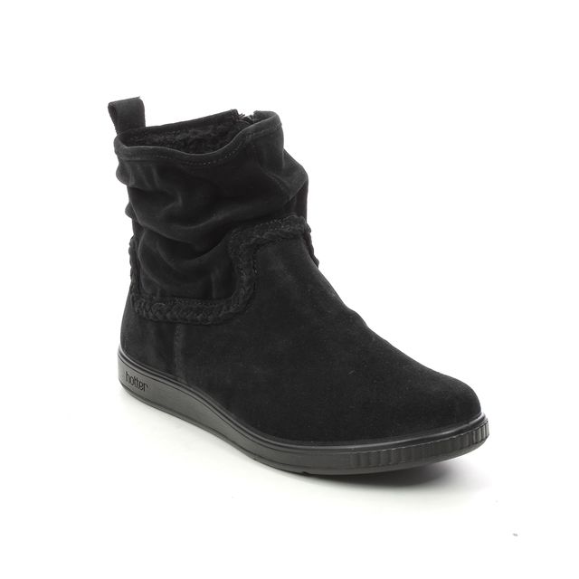 black suede pixie ankle boots