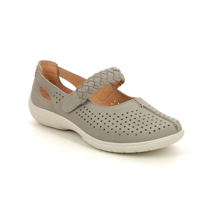 Hotter Mary Jane Shoes - Taupe nubuck - 11721/53 QUAKE 2 EX WIDE