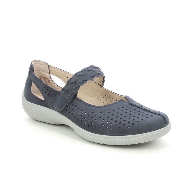 Hotter Quake 2 Wide Navy nubuck Womens Mary Jane Shoes 9904-70