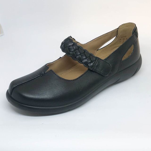 Hotter Mary Jane Shoes - Black leather - 9108/30 SHAKE  E FIT