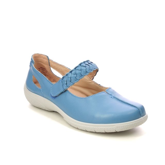 Hotter Shake Wide BLUE LEATHER Womens Mary Jane Shoes 11616-72