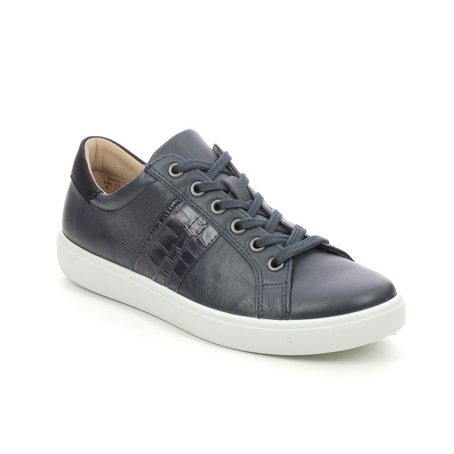 Hotter Switch Standard Navy leather Womens trainers 9909-70