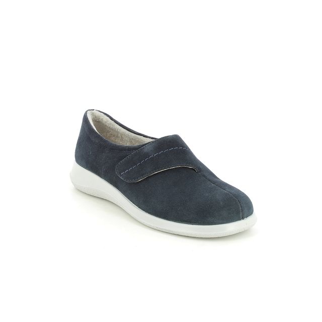 Hotter Wrap Navy suede Womens slippers 2411-73