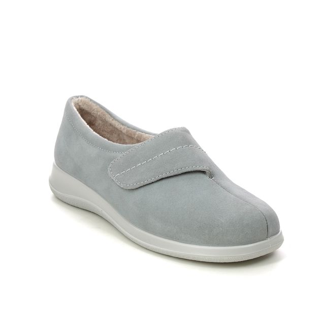 Hotter Wrap LIGHT GREY SUEDE Womens slippers 2413-03