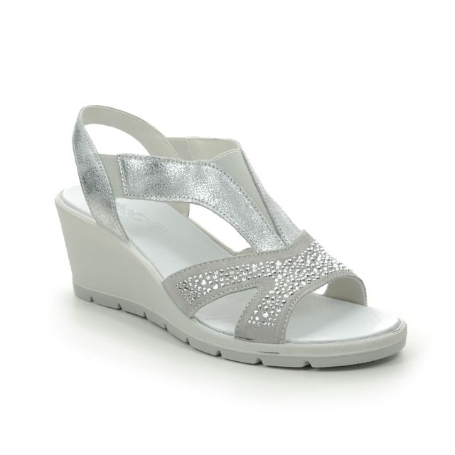 IMAC Beta Silver Glitz Womens Wedge Sandals 8170-72105018