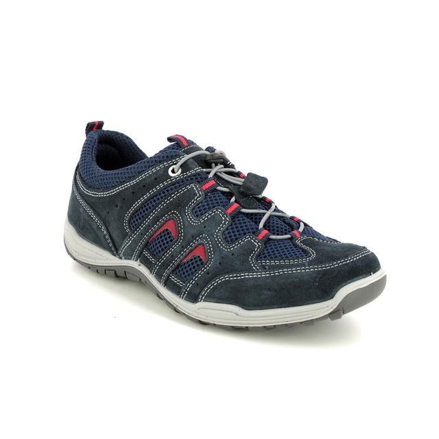 IMAC Check Navy suede Mens Walking Shoes 1810-7601003