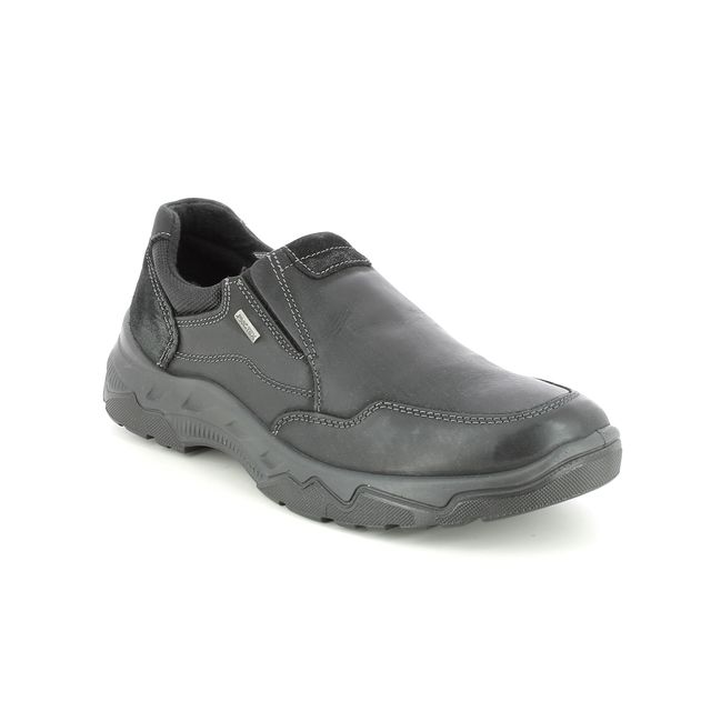 IMAC Elvin Slip Tex Black leather Mens Slip-on Shoes 2558-3470011
