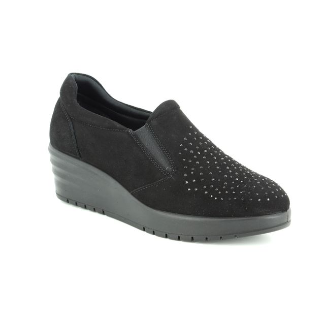 IMAC Julia 6451-5920011 Black Suede Comfort Slip On Shoes