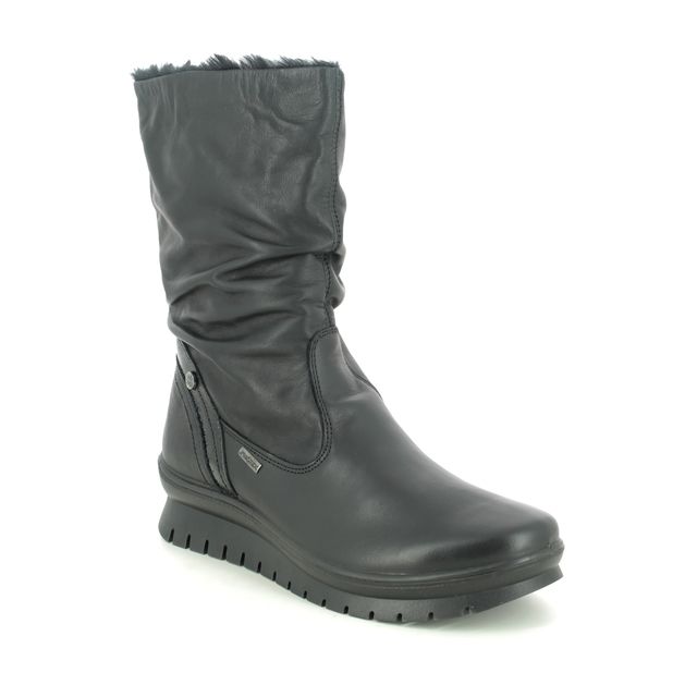 IMAC Kia Mid Tex Black leather Womens Mid Calf Boots 7708-1400011