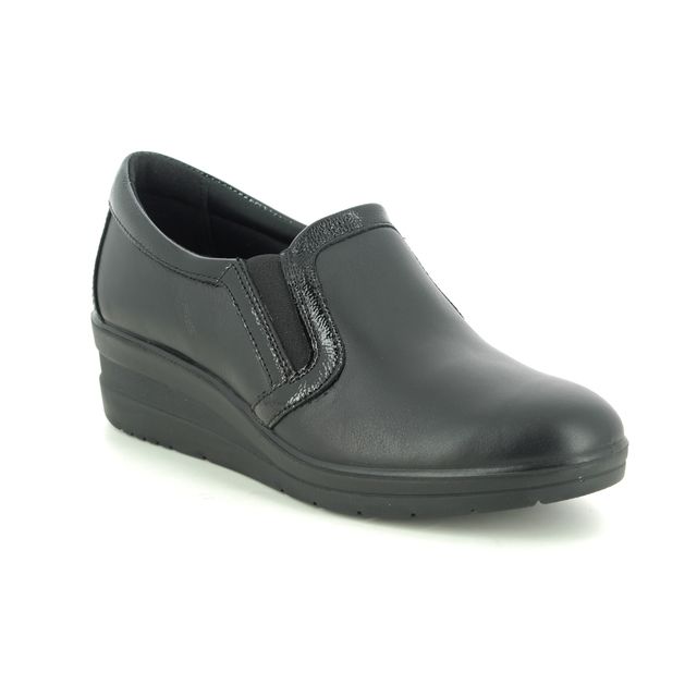 IMAC Comfort Slip On Shoes - Black leather - 7600/1400011 ROSE