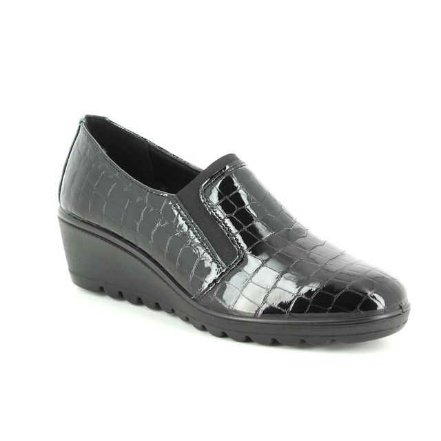 IMAC Roxana Black croc Womens Comfort Slip On Shoes 8430-4160011