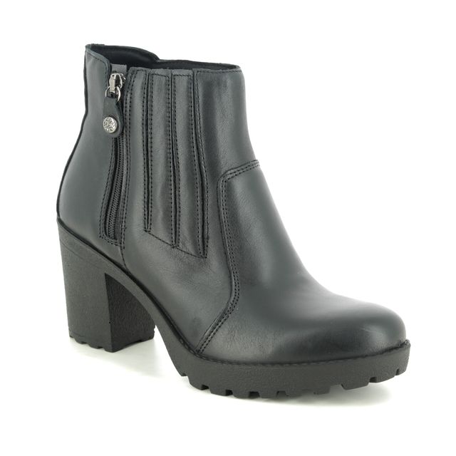 IMAC Vicky Black leather Womens Ankle Boots 8800-1400011