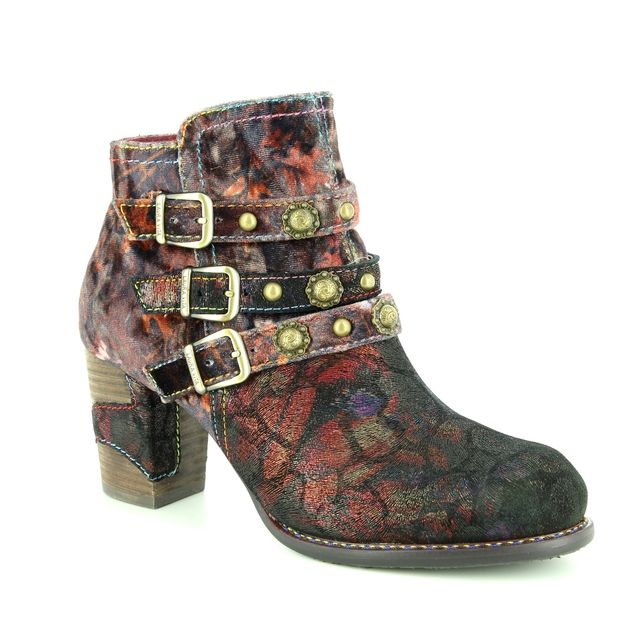 Laura Vita Anna 128 Wine floral Womens ankle boots 8501-81