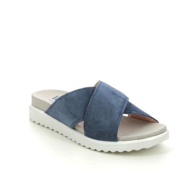 Legero Move Blue Suede Womens Slide Sandals 2000130-8600