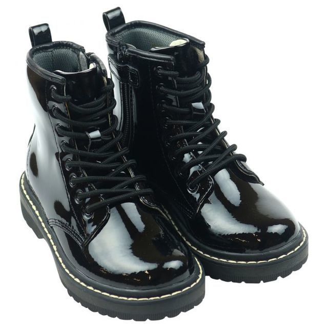 Lelli Kelly Doris Doc Zip Black leather Kids Girls boots LK5550-AB01