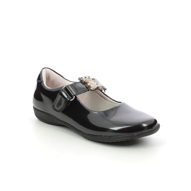 Lelli Kelly Fuzzy Bear F Fit Black patent Kids Girls shoes LK8102-DB01