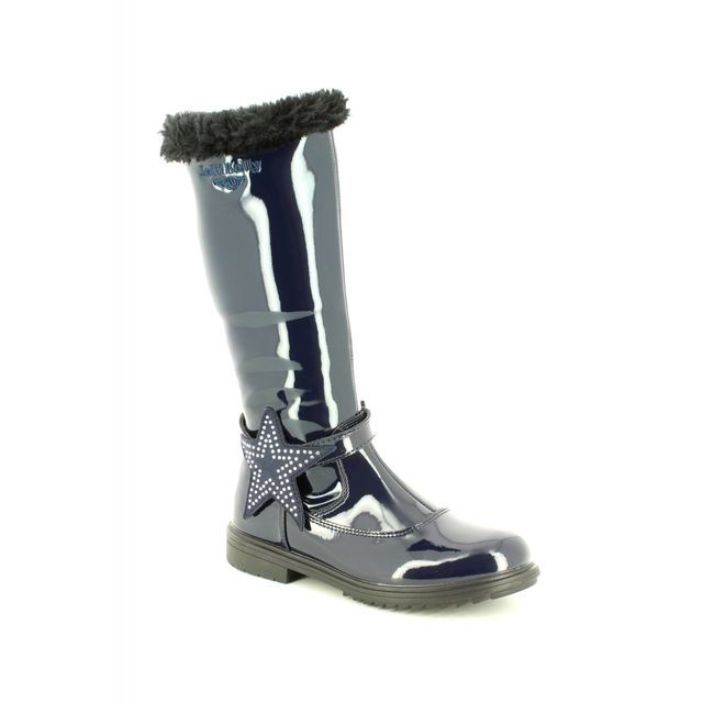 Lelli Kelly Marion High Navy patent Kids Girls boots LK3662-DE01