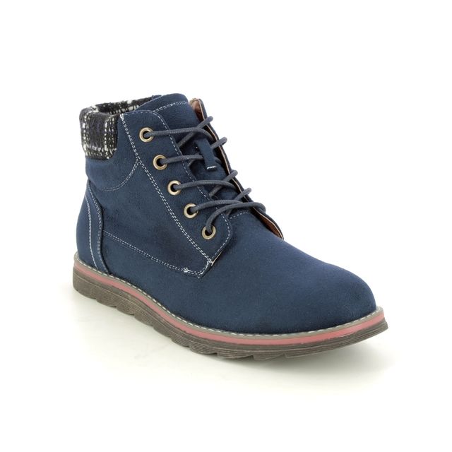 Lotus Cedar Sycamore Navy Womens Lace Up Boots