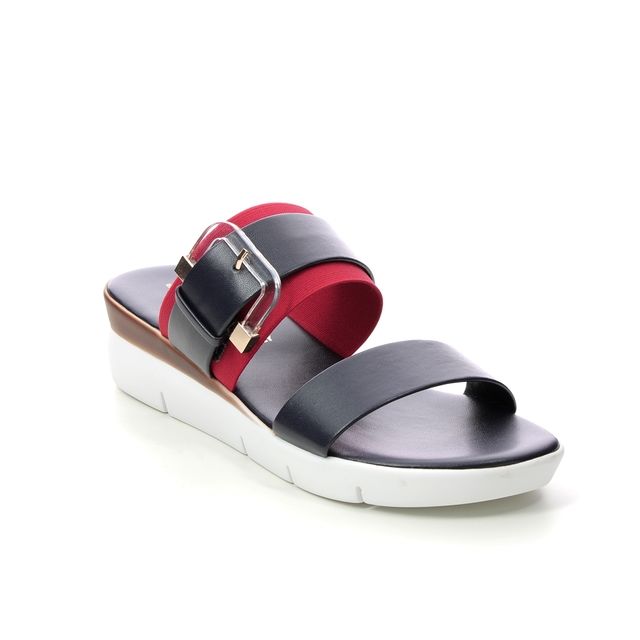 Lotus Giovanna Navy Red Womens Slide Sandals