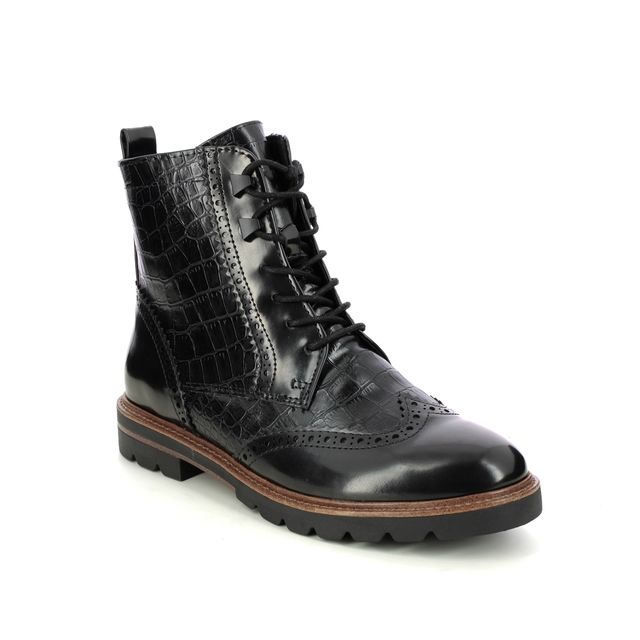 Marco Tozzi Lace Up Boots - Black croc - 25213/29/053 BELLO BROGUE