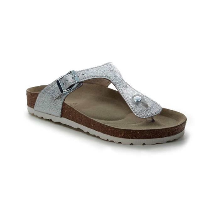 Marco Tozzi Franca Silver Womens Toe Post Sandals 27400-22-941