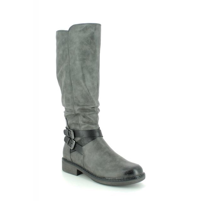 Marco Tozzi Meto Buck Dark Grey Womens knee-high boots 26622-23-207