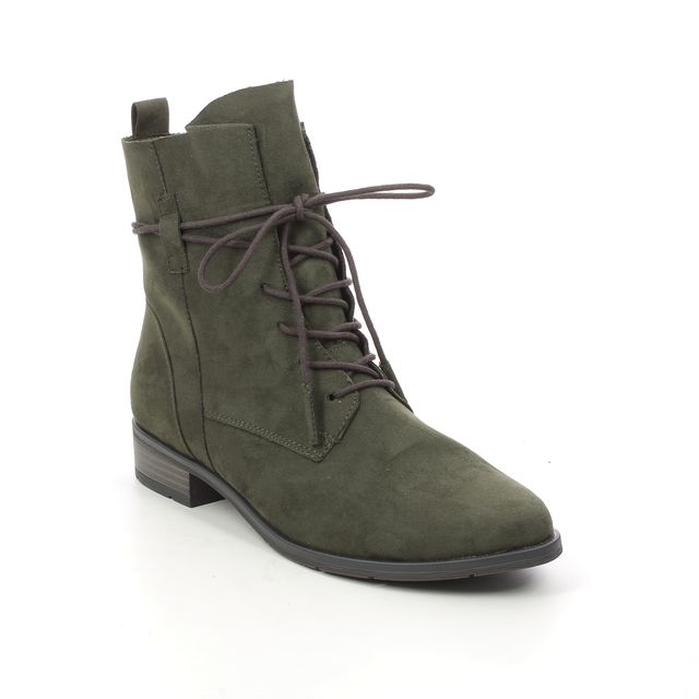 Marco Tozzi Rapastrut Olive Green Womens Lace Up Boots 25112-27-722