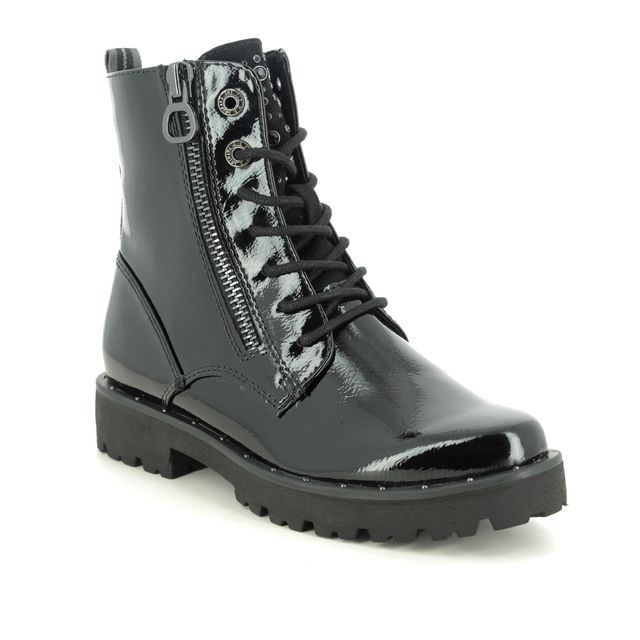 Marco Tozzi Verda Black patent Womens Lace Up Boots 25224-35-018