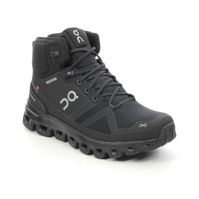 On Running Cloudrock Waterproof Black Womens walking boots 2399851-