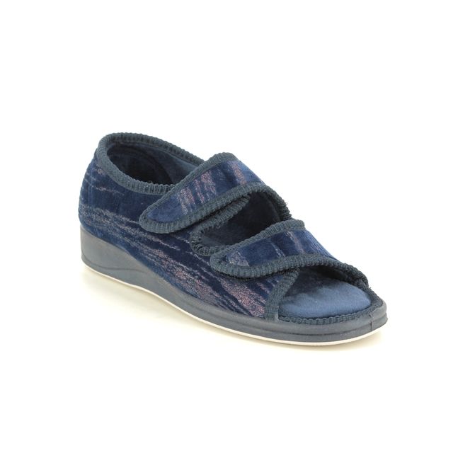Padders Lydia Ee Fit Navy Womens slippers 414-4005