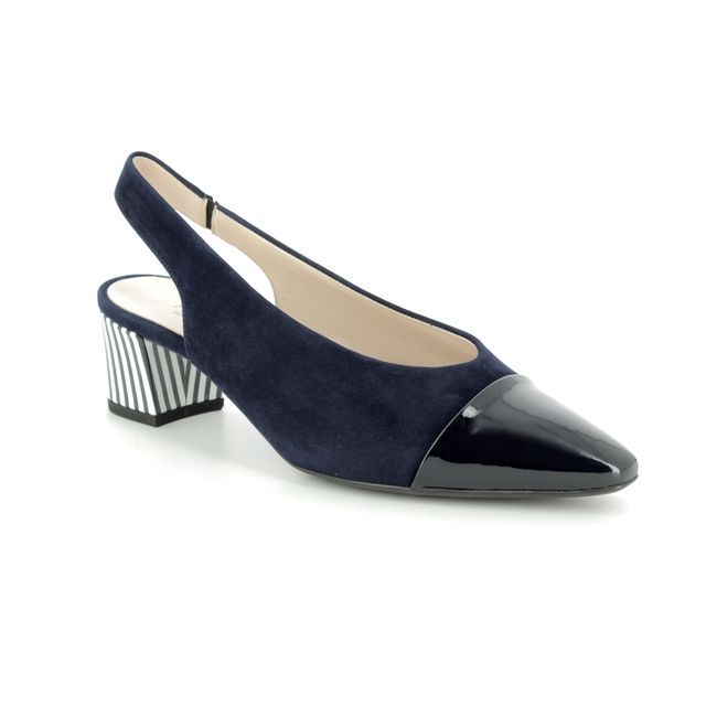 Peter Kaiser Bozea 47309-910 Navy patent-suede Slingback Shoes