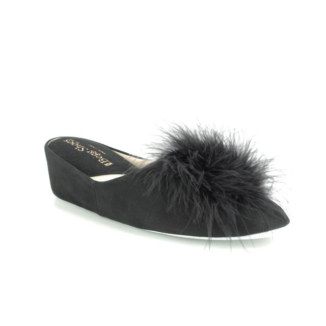 Relax Slippers Slippers - Black suede - 3419/ FUZZY