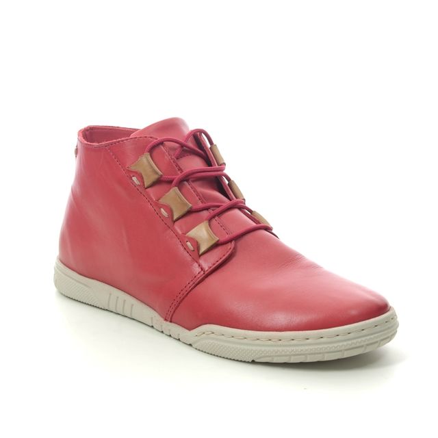 Relaxshoe Anya Red leather Womens ankle boots 627011-80