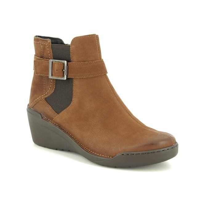 Relaxshoe Wedge Boots - Tan Leather - 461005/20 WINGA