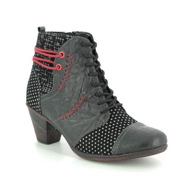Remonte Annitela D8786-02 Black Lace Up Boots