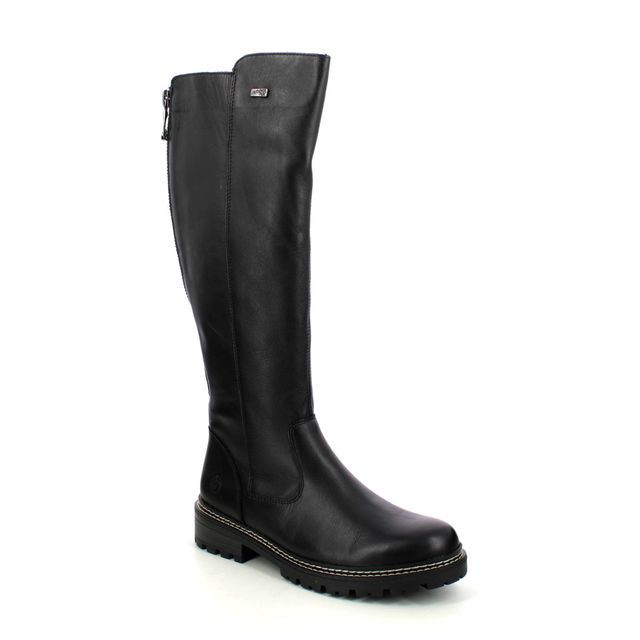 Remonte D0B72-01 Astralong Tex Black leather Womens knee-high boots