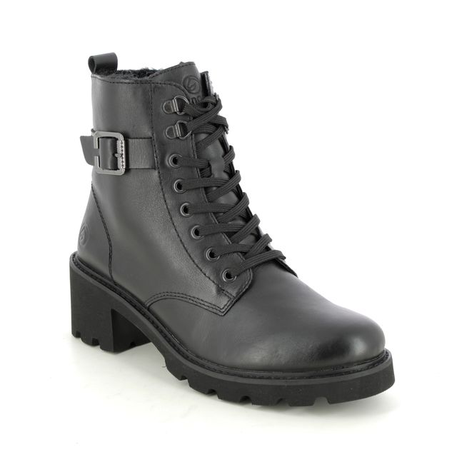 Remonte Lace Up Boots - Black leather - D0A74-01 BODOLA