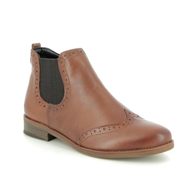 Remonte Brogue 95 R6371-22 Tan Leather Chelsea Boots