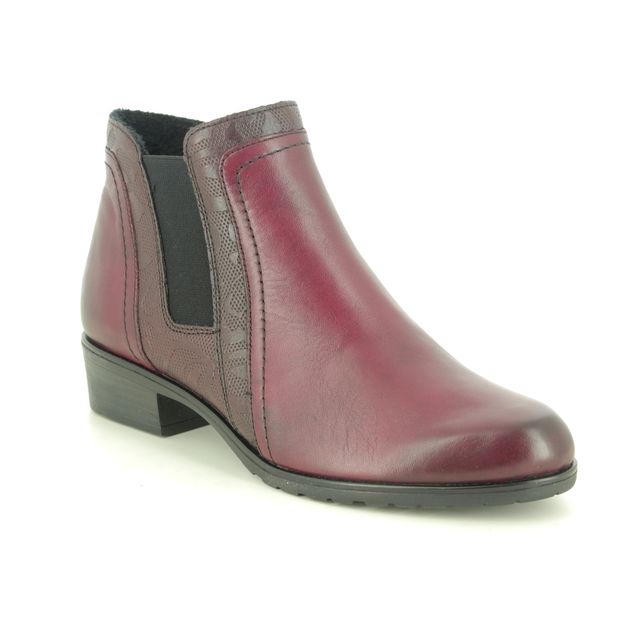 Remonte D6876-35 Florencia Wine leather Womens Chelsea Boots