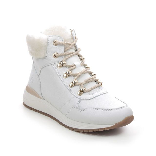 Remonte R3773-80 Valofur White Leather Womens ankle boots