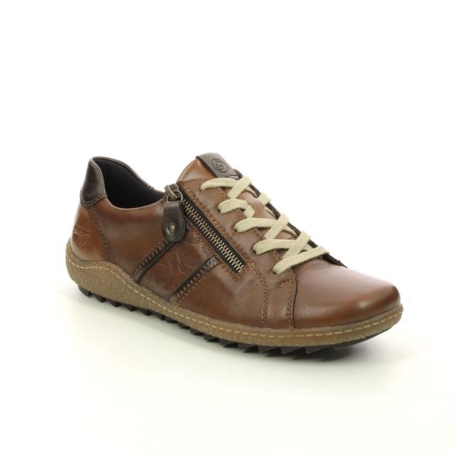 Remonte Lacing Shoes - Tan Leather - R4706-22 ZIGSPO TEX 15