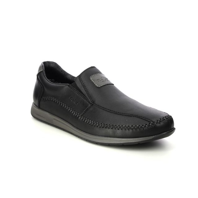 Rieker 11962-00 Black leather Mens Slip-on Shoes