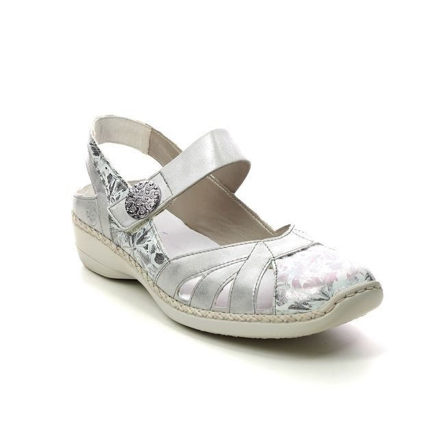 Rieker 413V2-90 Silver multi Womens Mary Jane Shoes