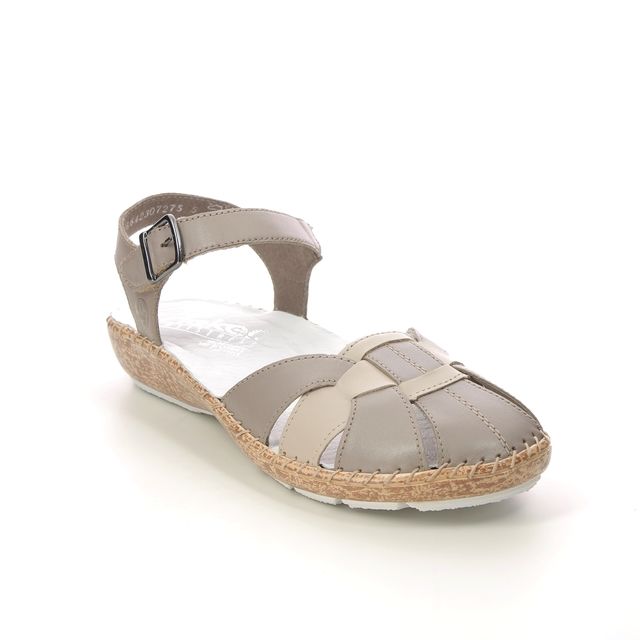 Rieker 44860-64 Light Taupe Leather Womens Closed Toe Sandals