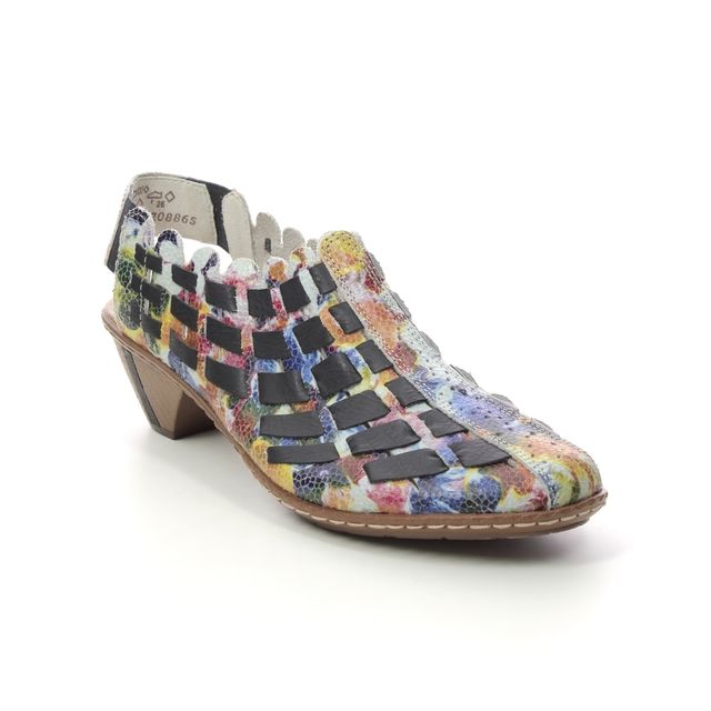 Rieker 46778-91 Floral print Womens Comfort Slip On Shoes