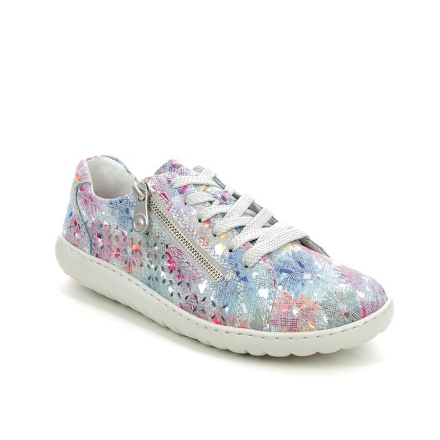 Rieker 52827-90 Blue Floral Womens lacing shoes