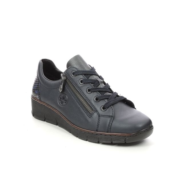 Rieker 53702-14 Navy Womens lacing shoes